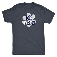 Load image into Gallery viewer,  front view of a grey tshirt with the Dog Person design by OMG You&#39;re Home