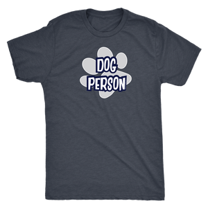  front view of a grey tshirt with the Dog Person design by OMG You're Home