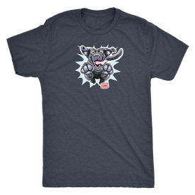 Happy Excited Jumping Black Labrador Retriever Dog - Mens Triblend T-shirt for Dog Lovers