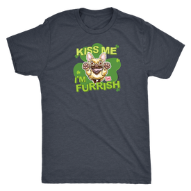 Kiss me I'm furrish - Fawn Frenchie Dog - Next Level Mens Triblend