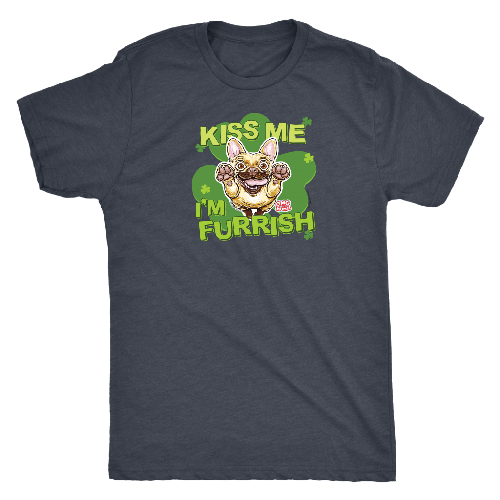 Kiss me I'm furrish - Fawn Frenchie Dog - Next Level Mens Triblend