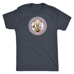 Rescue is my favorite breed on a men's vintage black t-shirt featuring the Yorkie