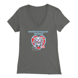Emotional Support Human - Blue Nose Pitbull Womens V-Neck for Pittie Dog Lovers