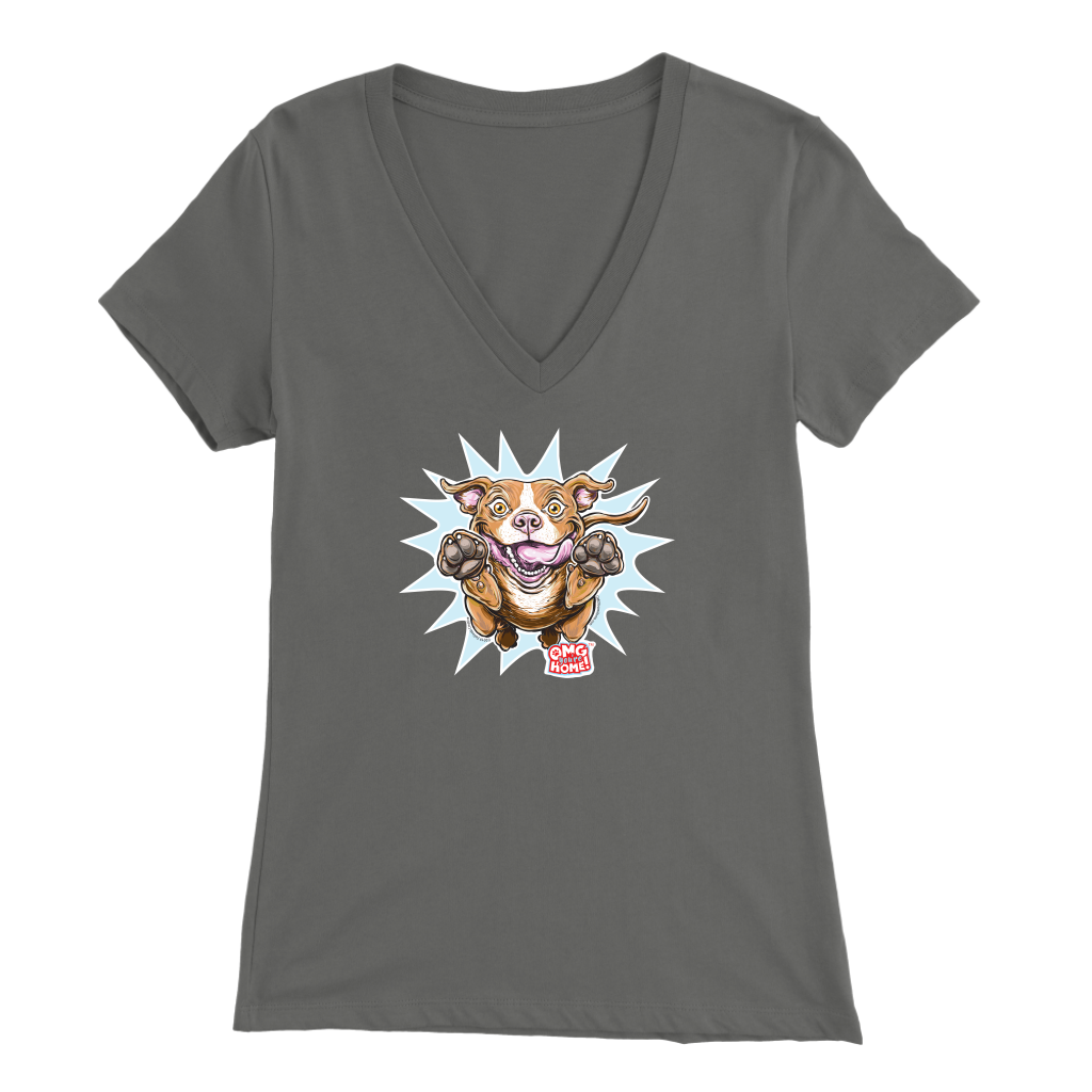 Red Nose Pitbull - Bella Womens V-Neck