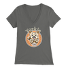 Grey Yorkie v-neck t-shirt by OMG You're Home