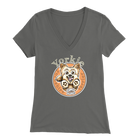 Grey Yorkie v-neck t-shirt by OMG You're Home