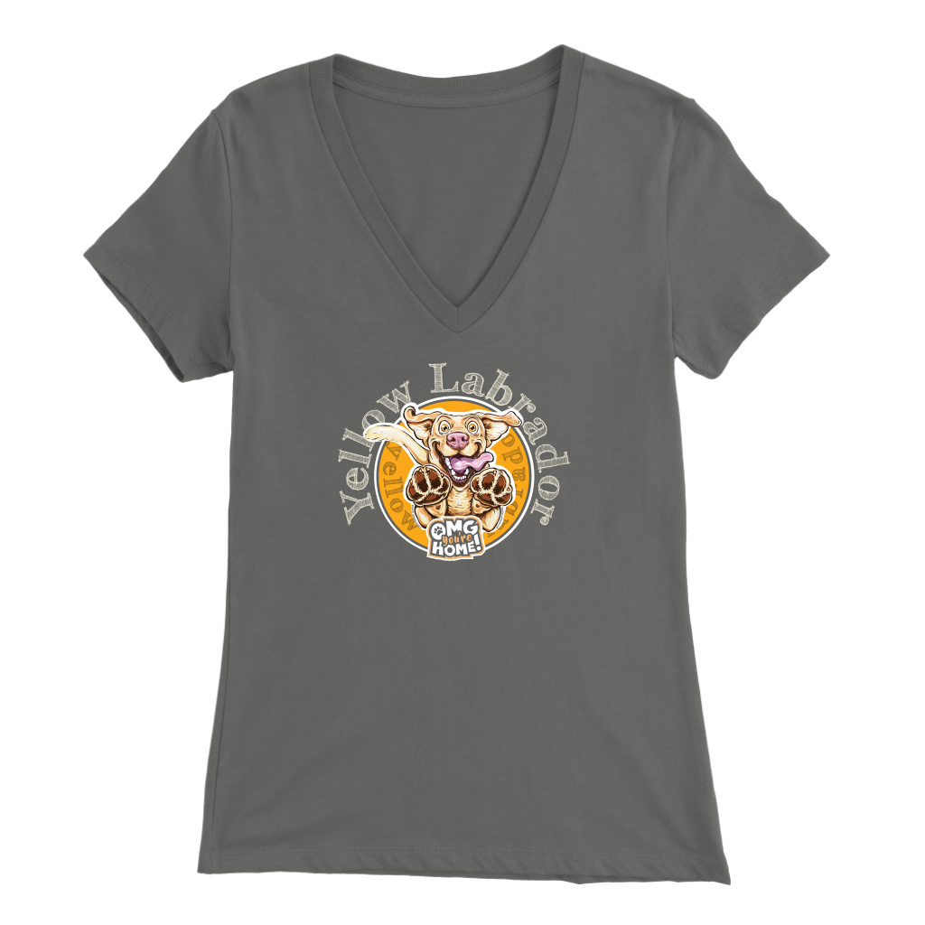 Yellow Labrador Retriever V-Neck Shirt for Women