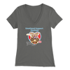 Bella Womens grey V-Neck. This comfortable shirt features the OMG You're Home German Shepherd dog design with the text 