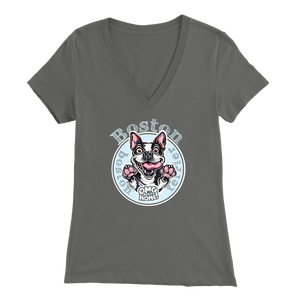 Boston Terrier - Bella Womens V-Neck for the Boston Terrier Dog Lover