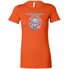 Load image into Gallery viewer, Womens orange t-shirt with Emotional Support Human for my Blue Nose Pitbull design on front