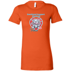 Womens orange t-shirt with Emotional Support Human for my Blue Nose Pitbull design on front