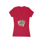 Women's Jersey Short Sleeve Deep V-Neck Tee - German Shepherd