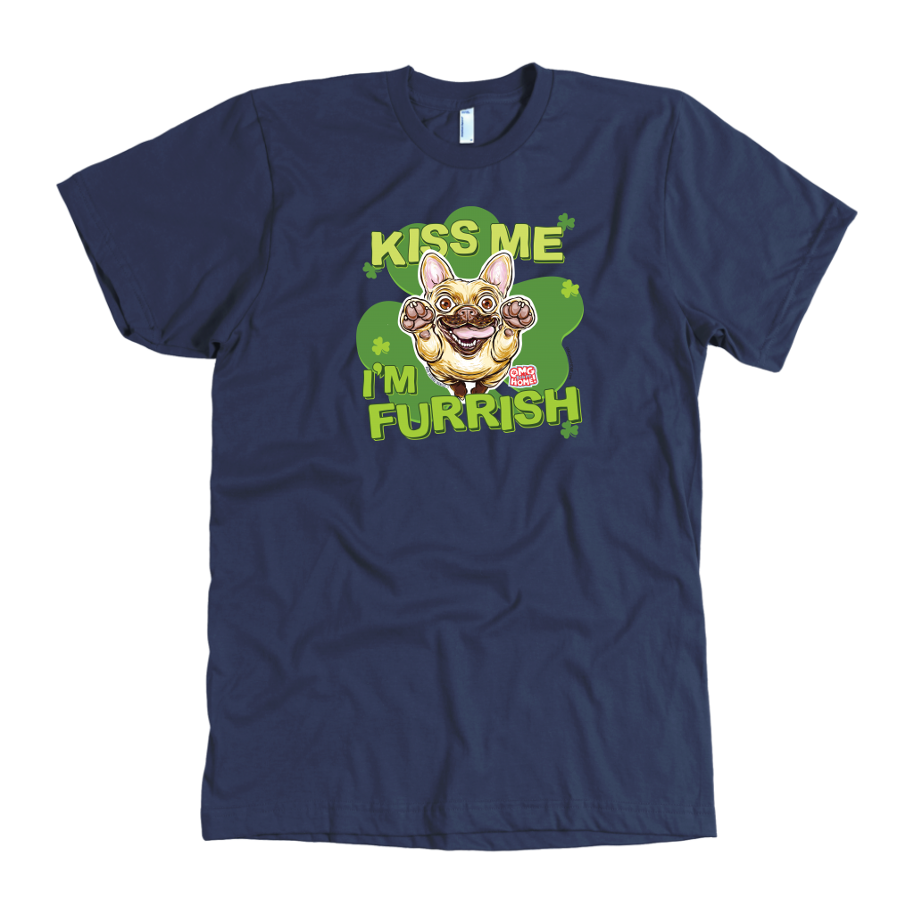 Kiss me I'm furrish - Fawn Frenchie Dog - American Apparel Mens