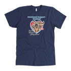 a blue American Apparel Mens dog lovers shirt featuring the German Shepherd design in the Emotional Support Human collection