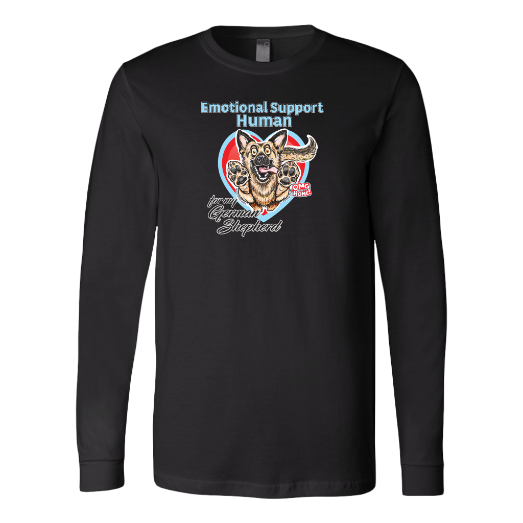 Emotional Support Human - German Shepherd - Canvas brand Long Sleeve Shirt