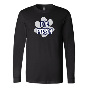 black long sleeve tee with Dog Person design on front