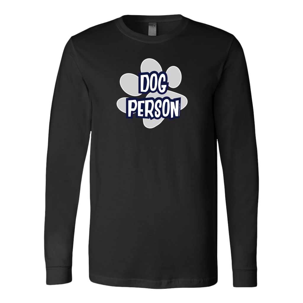 black long sleeve tee with Dog Person design on front