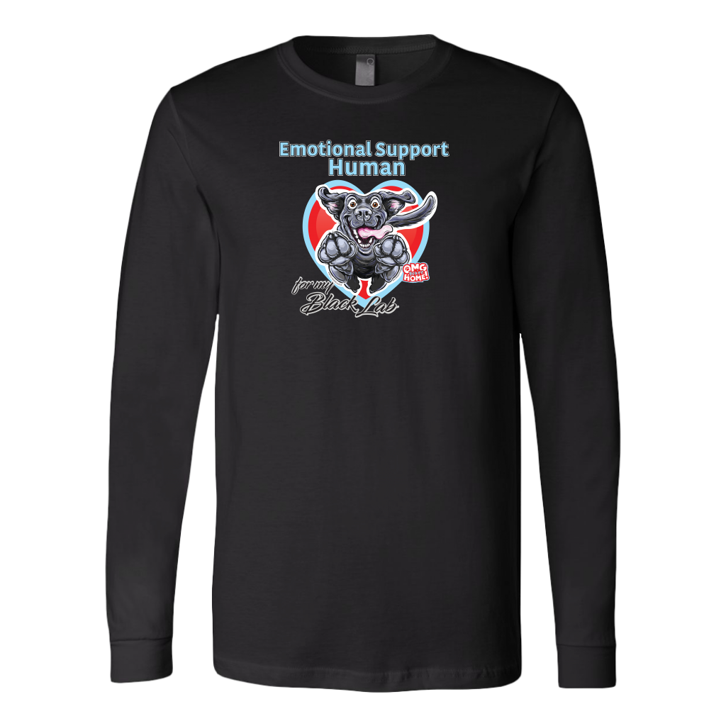 Emotional Support Human - Black Labrador Retriever - Canvas brand Long Sleeve Shirt