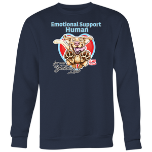 Emotional Support Human - Yellow Labrador Retriever - Crewneck Sweatshirt Big Print