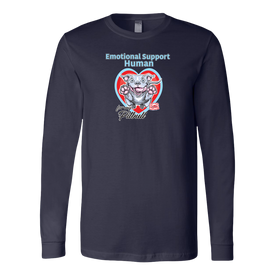 Emotional Support Human - Blue Nose Pitbull - Canvas brand Long Sleeve Shirt