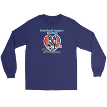 Load image into Gallery viewer, Boston Terrier dog on navy blue long sleeve tee