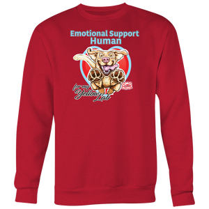 Emotional Support Human - Yellow Labrador Retriever - Crewneck Sweatshirt Big Print