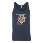 A navy blue tank top with the original German Shepherd design by OMG You're Home