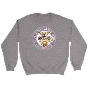  a heather grey unisex sweatshirt featuring the original Golden Retriever dog artwork by OMG You're Home!