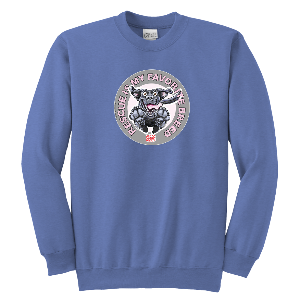 Rescue is My Favorite Breed - Black Labrador Youth Crewneck Sweatshirt