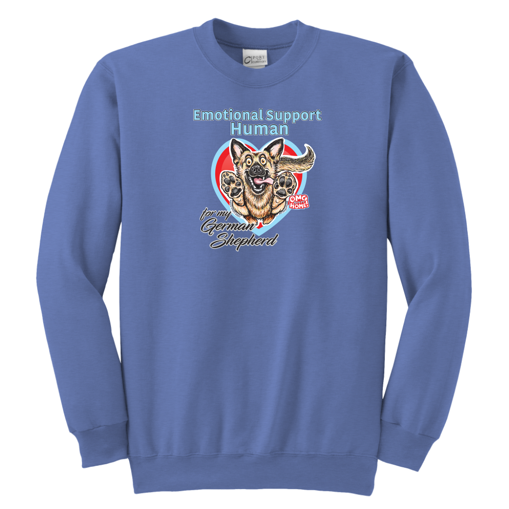 Emotional Support Human - German Shepherd - Youth Crewneck Sweatshirt