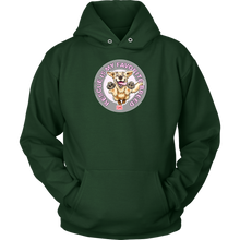 Load image into Gallery viewer, a green unisex hoodie tee features the original Golden Retriever dog artwork by OMG You&#39;re Home! 