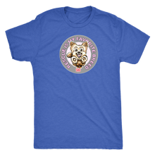 Load image into Gallery viewer, Rescue is my favorite breed on a men&#39;s vintage blue t-shirt featuring the Yorkie