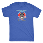 royal blue  mens tee with Boston Terrier dog design on front