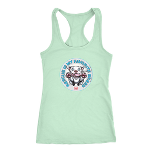 Rescue is my favorite breed - White Staffy Racerback Tank