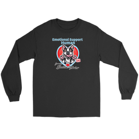 Boston Terrier dog on black long sleeve tee