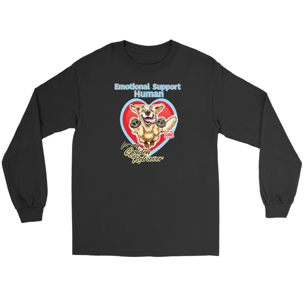Emotional Support Human - Golden Retriever - Gildan Long Sleeve Tee