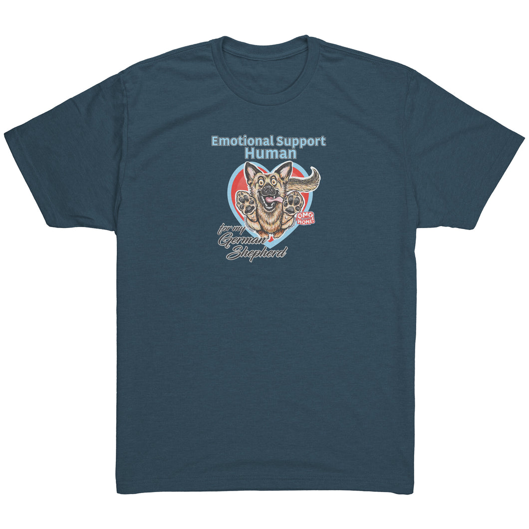 Emotional Support Human - German Shepherd Next Level Mens Triblend Shirt for GSD Dog Lovers