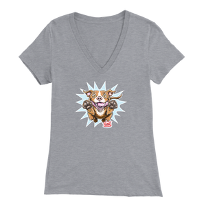 Red Nose Pitbull - Bella Womens V-Neck