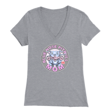 Load image into Gallery viewer, Blue Nose PitBull Mom - Bella Womens V-Neck