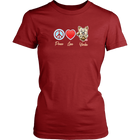 maroon District Shirt featuring the Peace Love Yorkie dog design from OMG You're HOME!