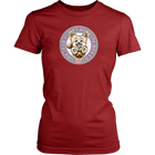 Rescue is my favorite breed on a women's red dog lover's t-shirt featuring the Yorkie