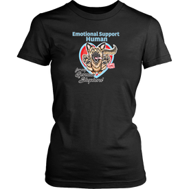 A womens black Shirt by District featuring the original German Shepherd dog artwork by OMG You're HOME! This design has the text 