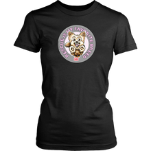 Load image into Gallery viewer, Rescue is my favorite breed on a women&#39;s black dog lover t-shirt featuring the Yorkie