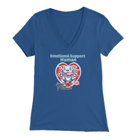 Emotional Support Human - Blue Nose Pitbull Womens V-Neck for Pittie Dog Lovers