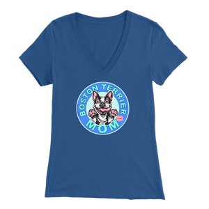 Boston Terrier Mom - Bella Womens V-Neck for the Bostie Mom