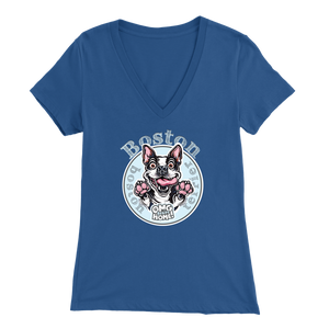 Boston Terrier - Bella Womens V-Neck for the Boston Terrier Dog Lover