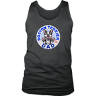 a grey tank top with the OMG You're Home! Boston Terrier dog dad design