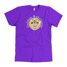 Load image into Gallery viewer, a mens purple dog lovers t-shirt featuring the original Golden Retriever artwork by OMG You&#39;re Home on the front