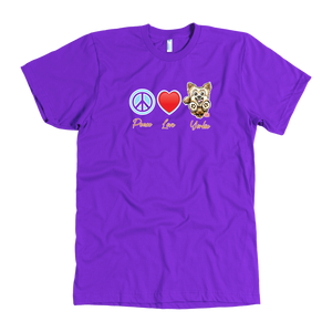 Peace Love Yorkie - Men's T-Shirt for Yorkshire Terrier Dog Lovers