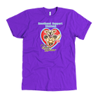 a men's purple tee featuring the original OMG You're Home! Emotional Support Human - Golden Retriever design
